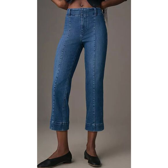 Anthropologie Denim - Anthropologie Pilcro 70’s the high rise slim crop seam front jeans 28